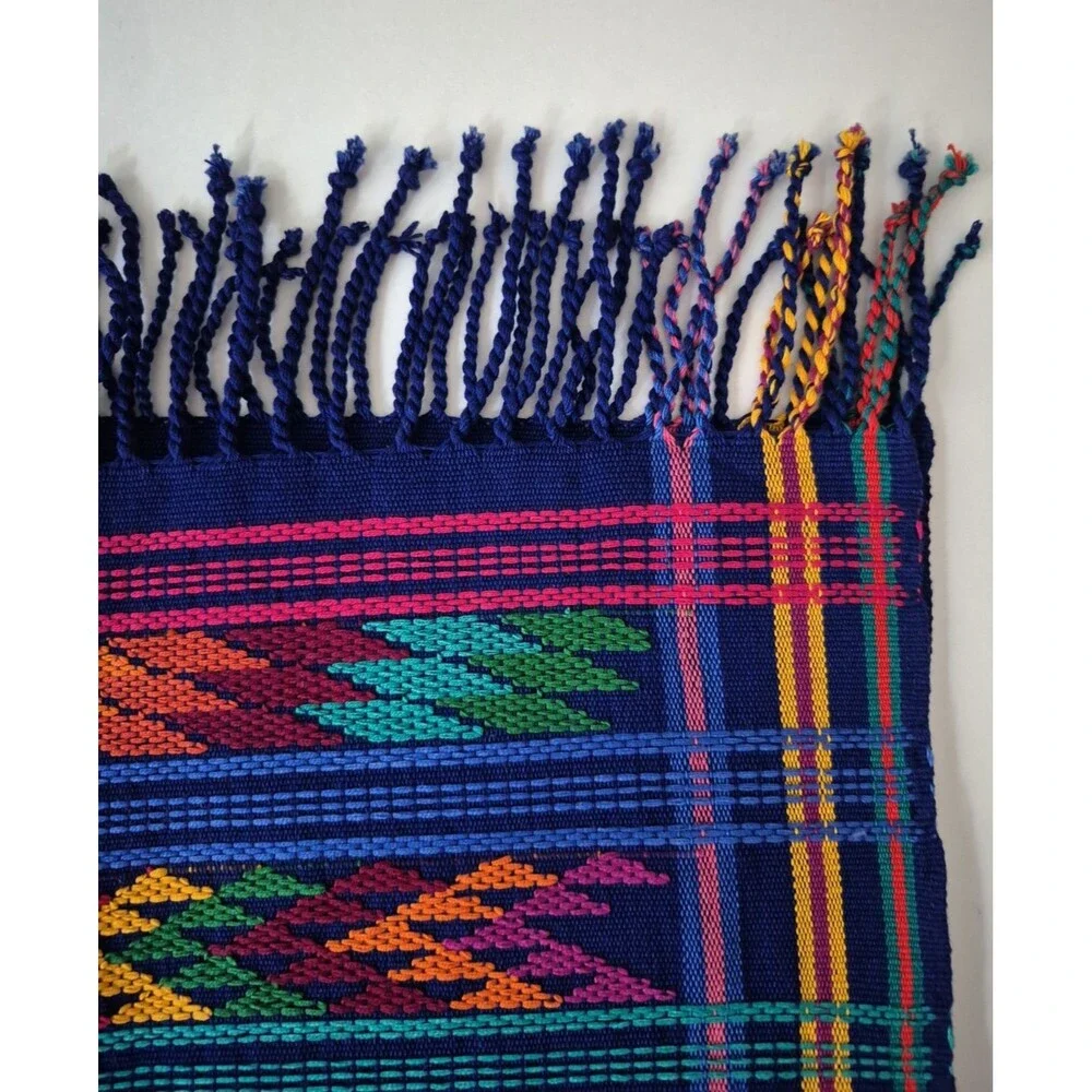 Guatamela Quetzal Bird Hand Woven Textile Table Runner Wall Hanging 49 x 17 IN